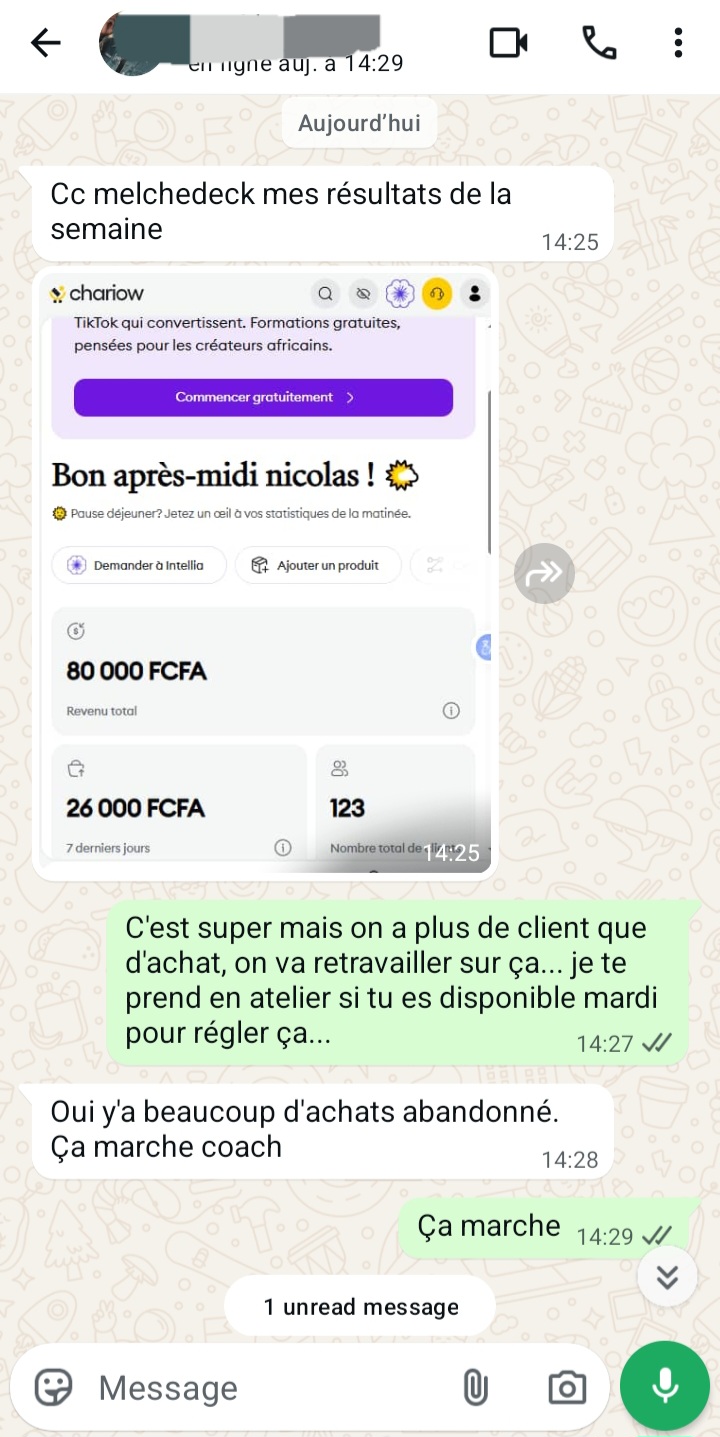 Nicolas - 80 000 FCFA · 123 clients
