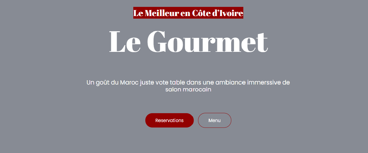 Site web du restaurant Le Gourmet avec menu interactif et réservations en ligne
